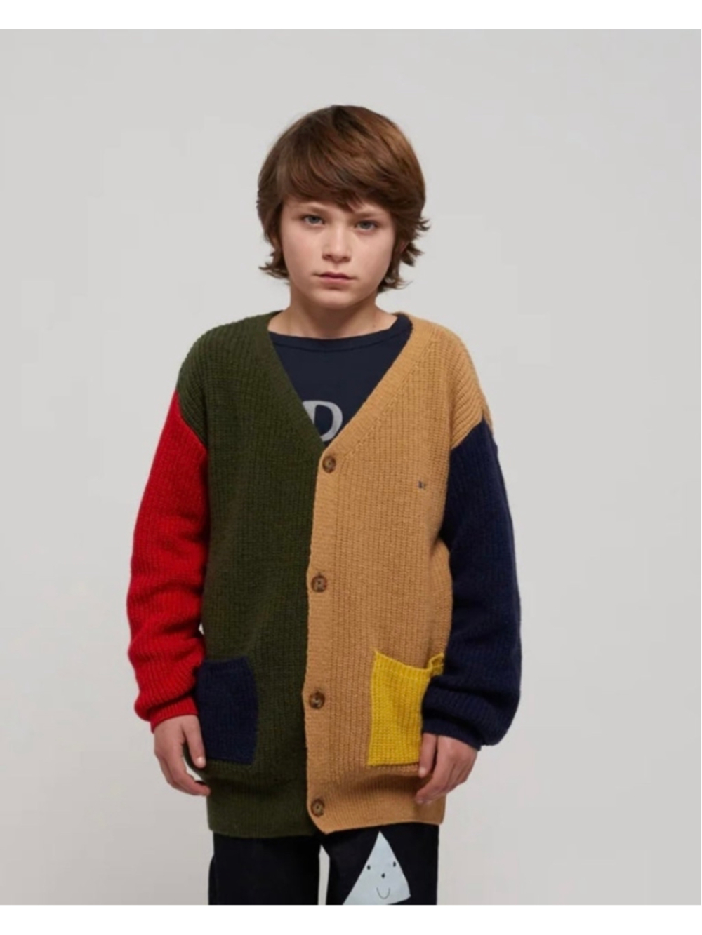 Bobo Choses Kids Colorblock Wool Cardigan 8-9Y Boys
